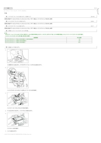 印刷 – Toyota Service Informationバッテリー取り外しのサムネイル